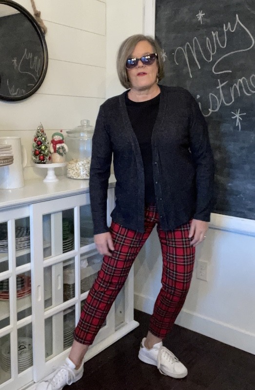 Grey and red hot sale plaid pants