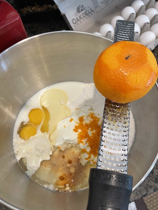 orange zest for little naked Valentine cake- karins kottage
