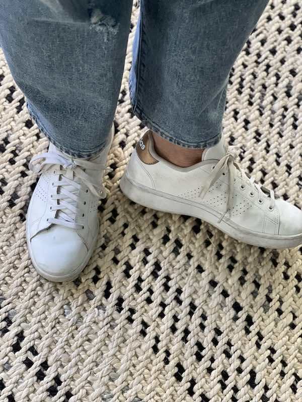 adidas white sneakers- Karins Kottage
