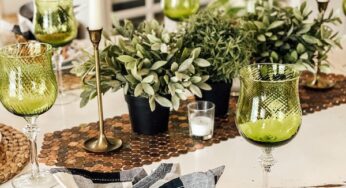 St. Patrick’s day table in copper and green