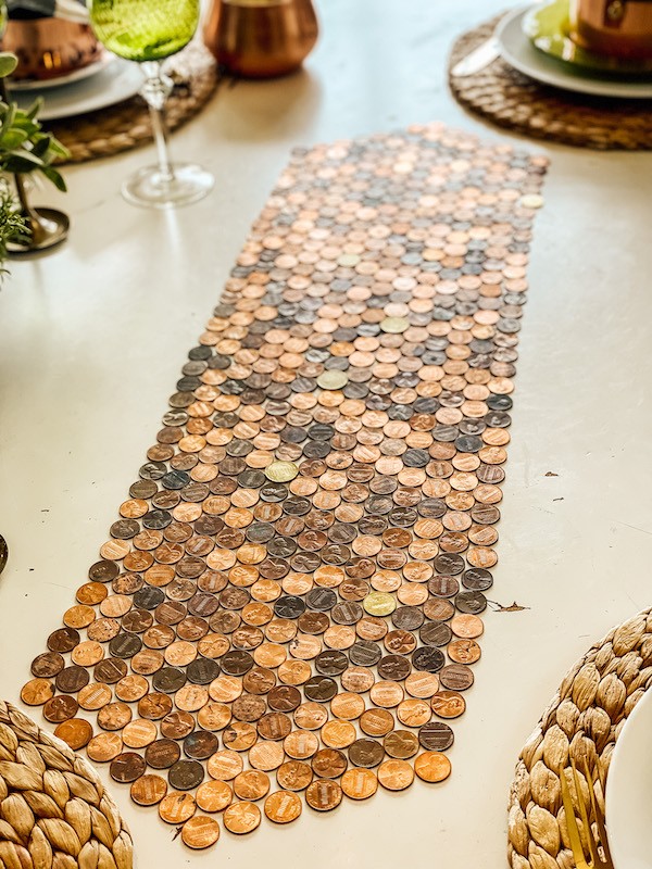 St. Patrick's day copper penny table runner- Karins Kottage