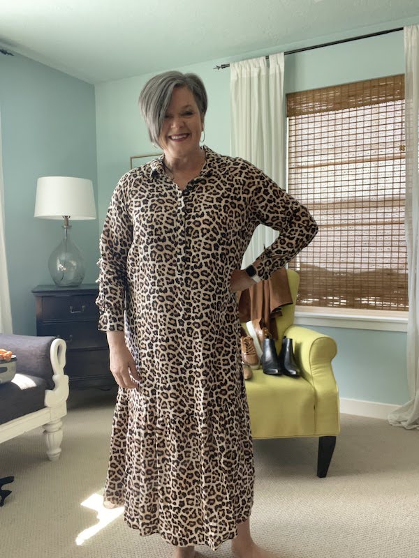 3 ways to style cheetah spring dress from H M Karins Kottage