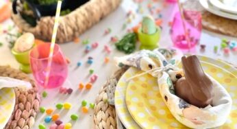 Children’s Easter table in bright colors