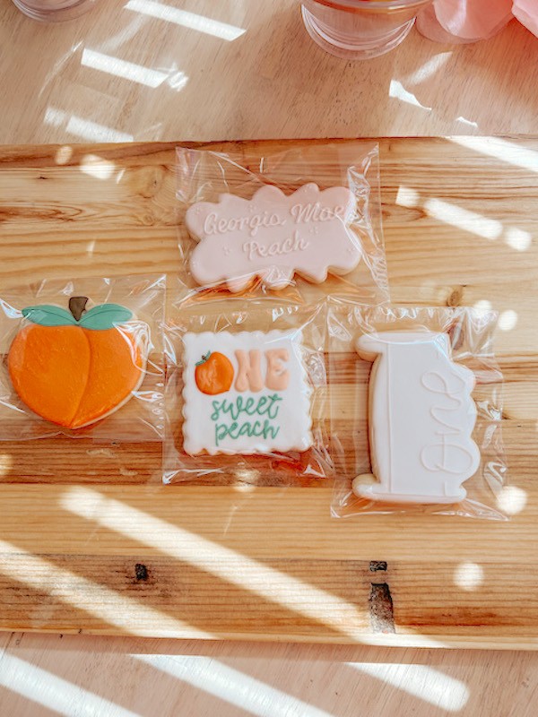 One Sweet peach cookies. Peach themed cookies

