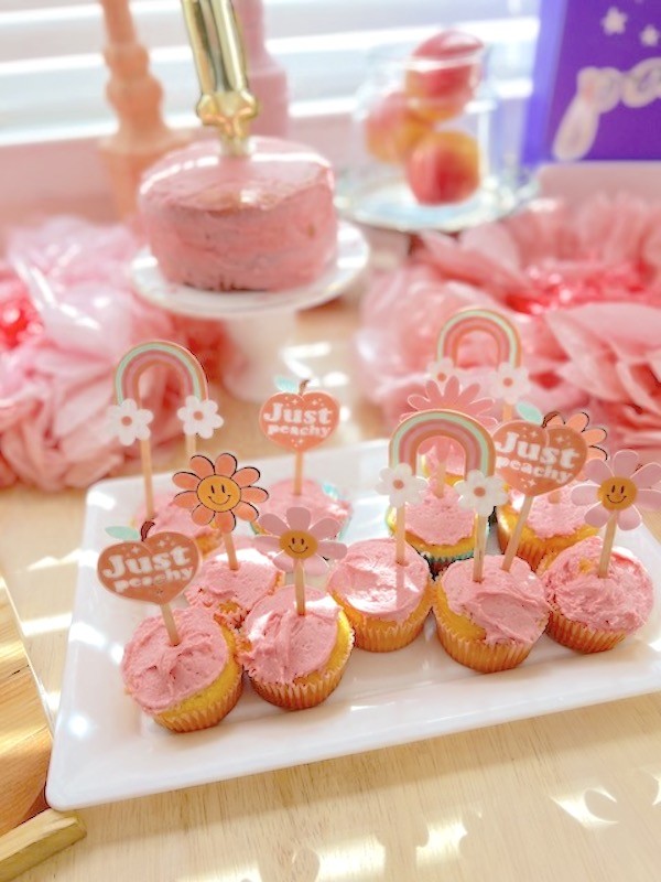 Just peachy cupcake toppers