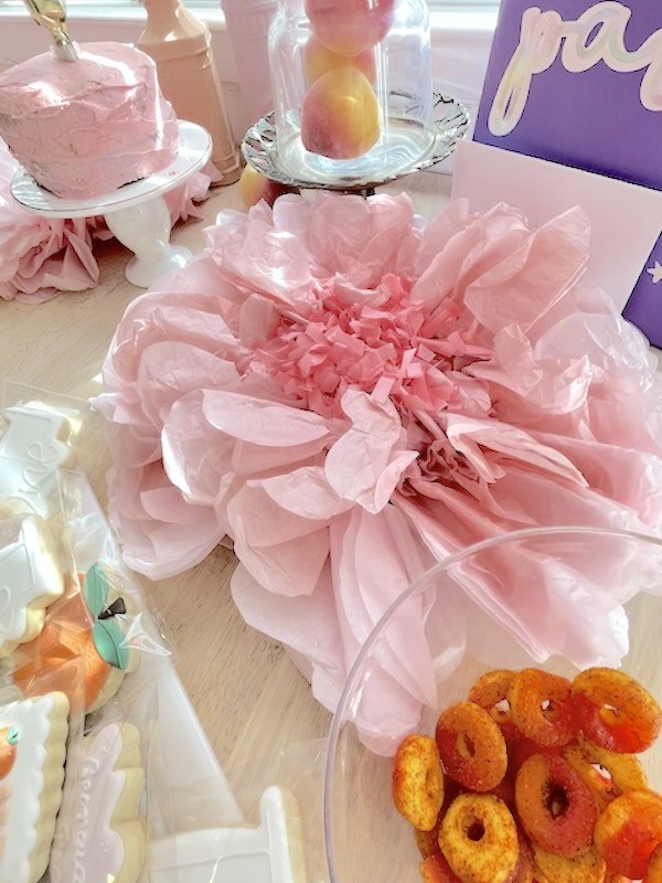 Pink and peach paper flowers