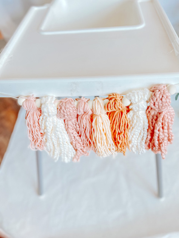 High chair yarn tassels 