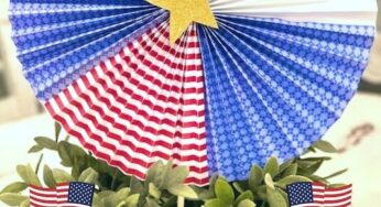 How to make patriotic paper pinwheel fan