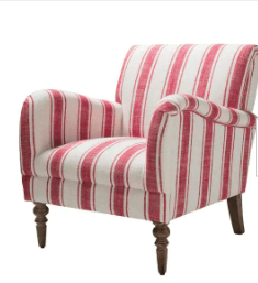 Home Depot red and white striped chair-Karins Kottage
