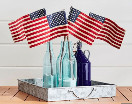 Pottery barn burlap American flags- Karins Kottage