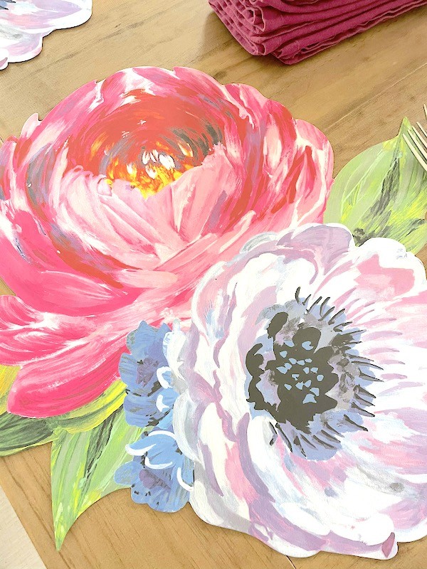Brother sister design studio floral paper placemats- Karins Kottage