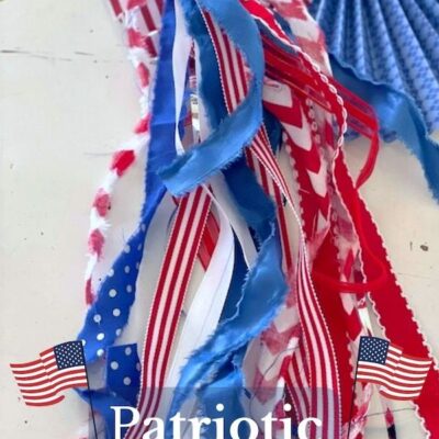 How to make patriotic red white and blue ribbon wand
