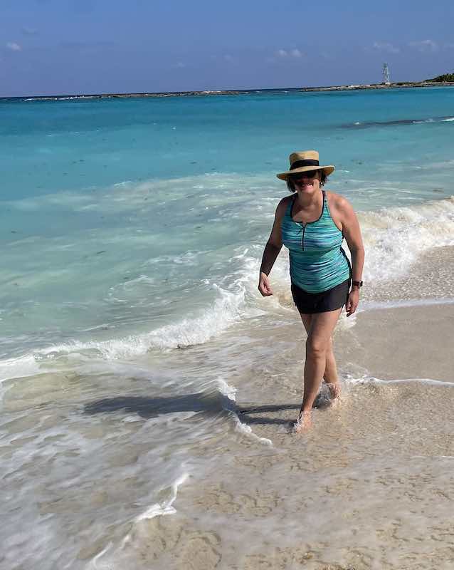 Tankini swim suit for women over 50 #coastalgrandmother 