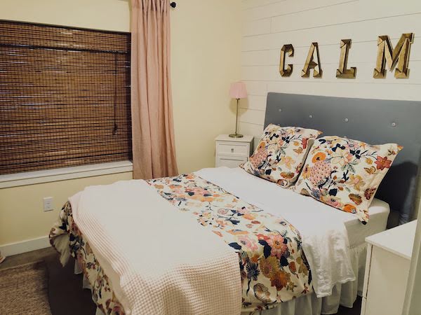 Before using old pottery barn duvet Creating coastal guest room refresh on a budget- Karins Kottage