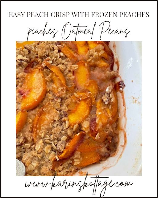 Easy peach crisp made with frozen peaches