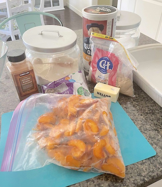 ingredients for peach crisp
