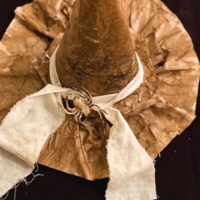 Make an easy paper bag witch hat