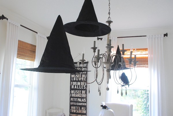 Bewitching Halloween black and white tablescape