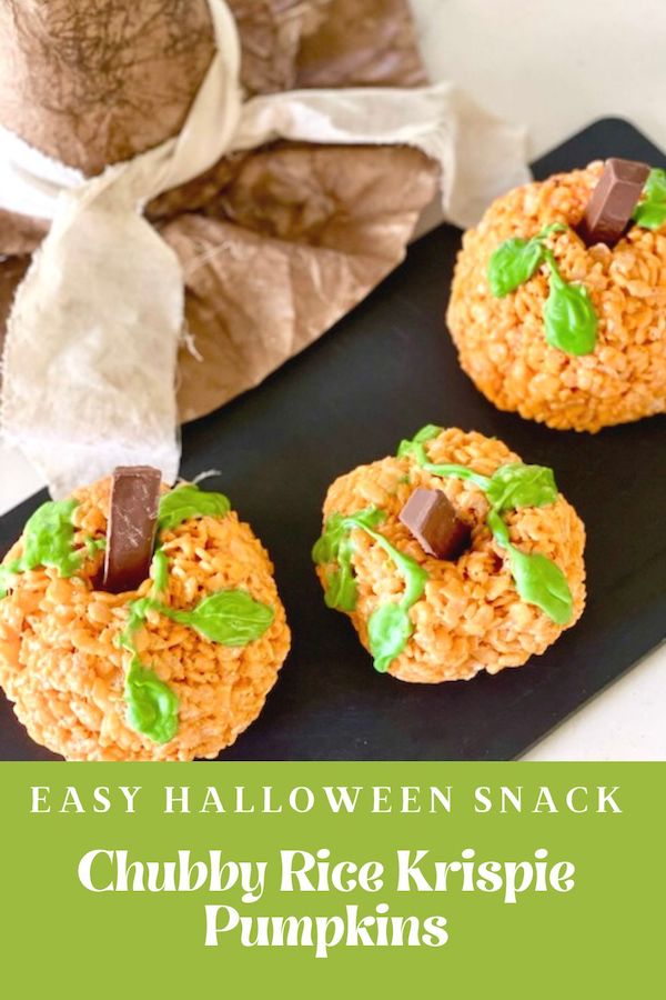 Easy Halloween snack 
Chubby Rice Krispie pumpkins