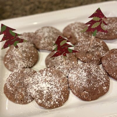 Chocolate waffle drop Christmas cookies