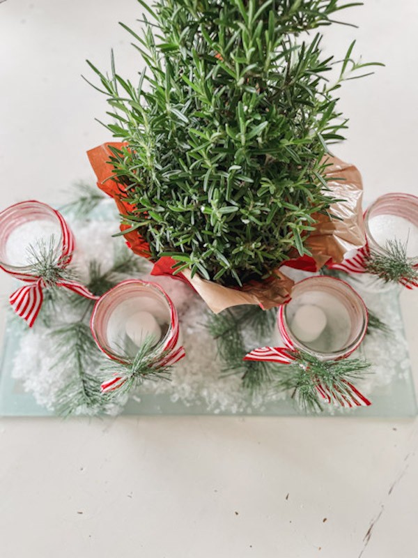 How to make snowy mason jar candle holder