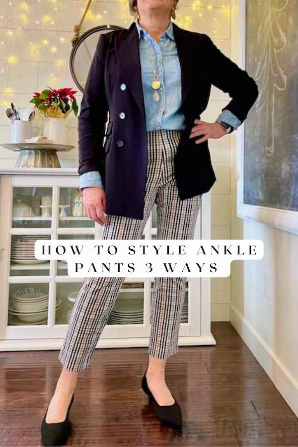 How to style plaid ankle pants 3 ways for women over 50