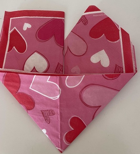 How to fold paper napkin in to heart shape pocket to hold silverware
