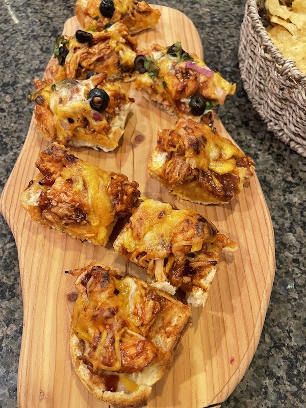 Easy BBQ french bread pizza for football parties