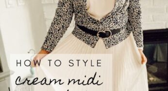 Styling a cream midi pleated skirt