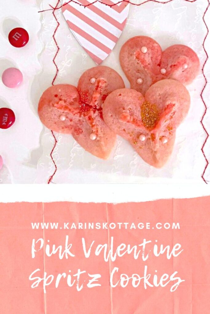 Pink Valentine spritz cookies- Karins Kottage