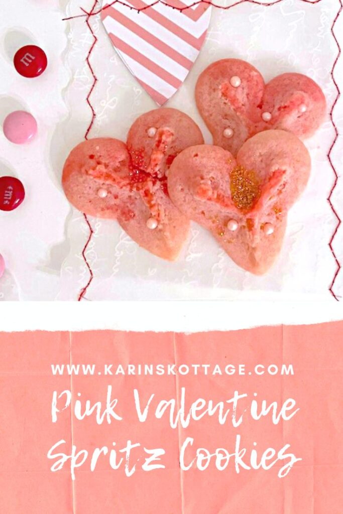 pink valentine spritz cookies- Karins Kottage
