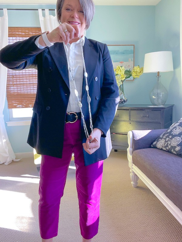 Purple J Crew City Fit Skimmer Pants