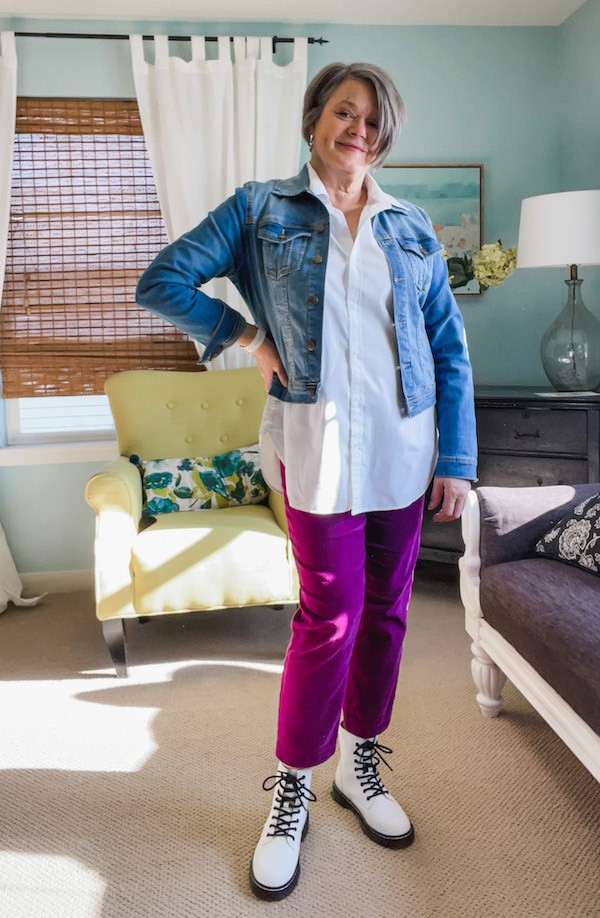How to style pink velvet pants multiple ways- Karins Kottage