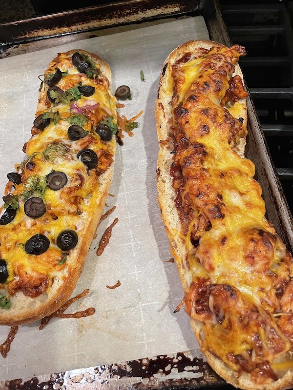 Easy BBQ french bread pizza for football parties