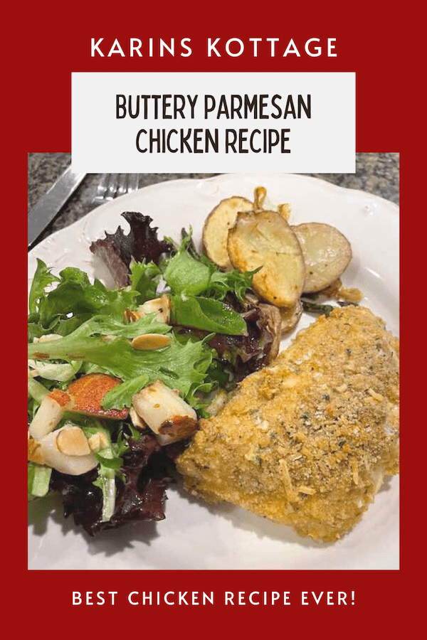Buttery parmesan chicken and roasted vegetable dinner