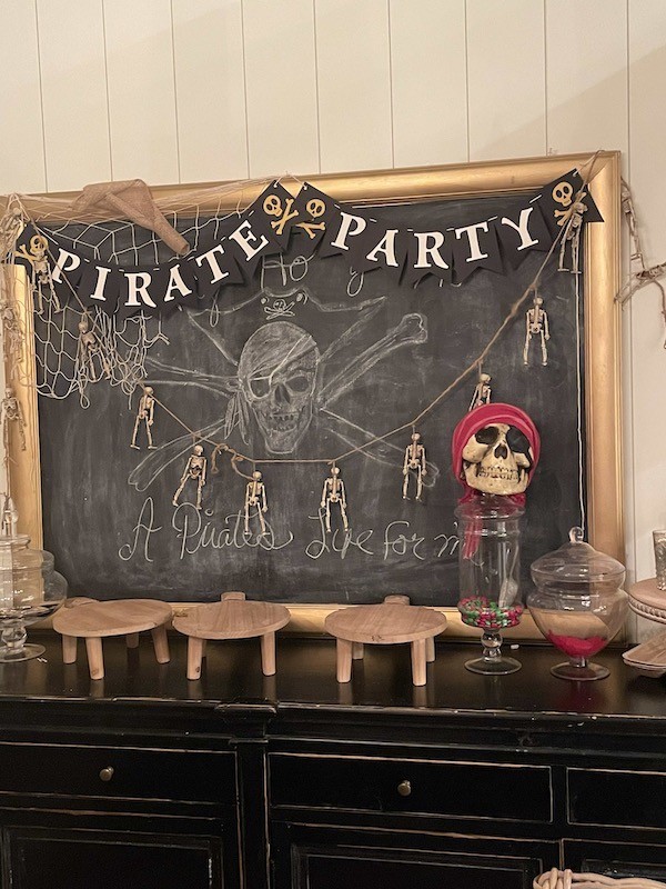 Pirate themed chalkboard decor
