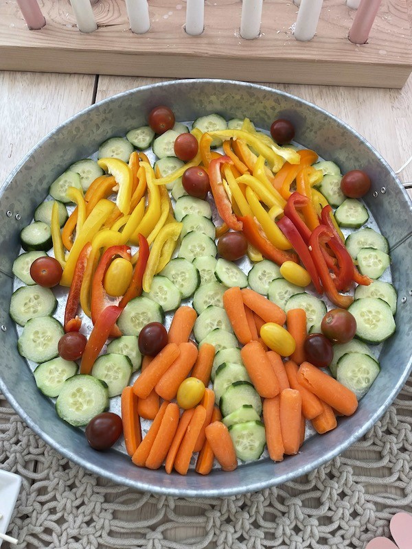 How to create clever Two Groovy Birthday Party- Peace sign veggie tray
