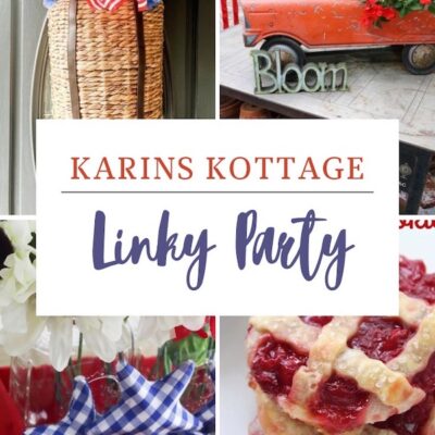 Patriotic red white blue linky party