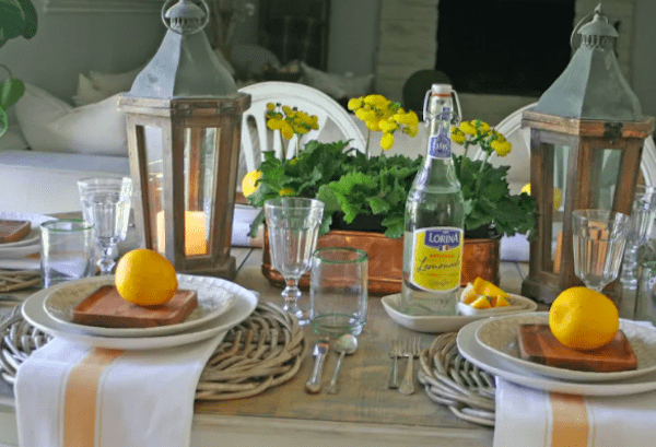 Karins Kottage Linky party #317- Sunny rustic farmhouse tablescape