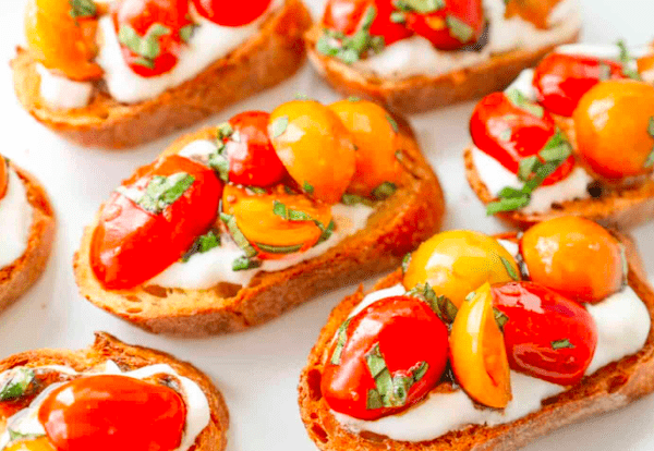 Karins Kottage Linky party #317 Caprese Burrata bruschetta
