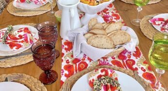 A Vibrant Pink and Orange Tablescape
