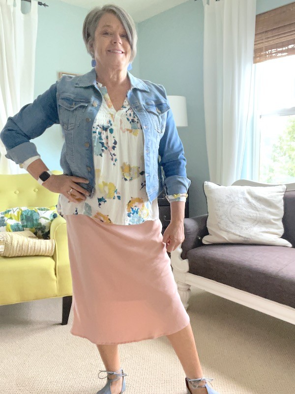 Effortlessly Chic: Styling a Floral Tunic Top and Jean Jacket Two Ways