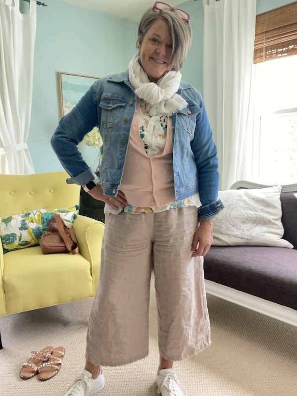 Effortlessly Chic: Styling a Floral Tunic Top and Jean Jacket Two Ways