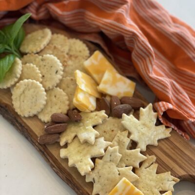 Homemade crackers with hint of cheese