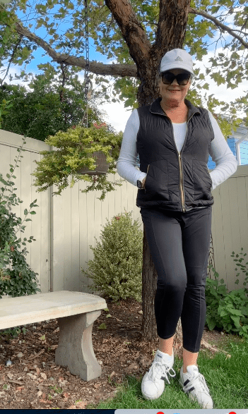 Chic and Cozy Puffer Vests and Leggings Fall Fashion for 50