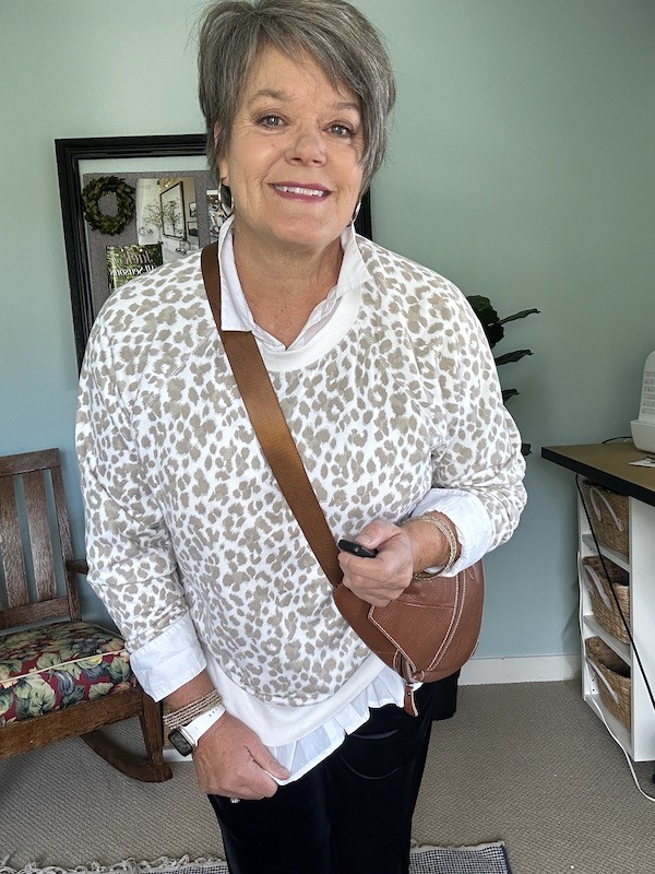 How to Style Velvet Leggings over 50 - Cindy Hattersley Design