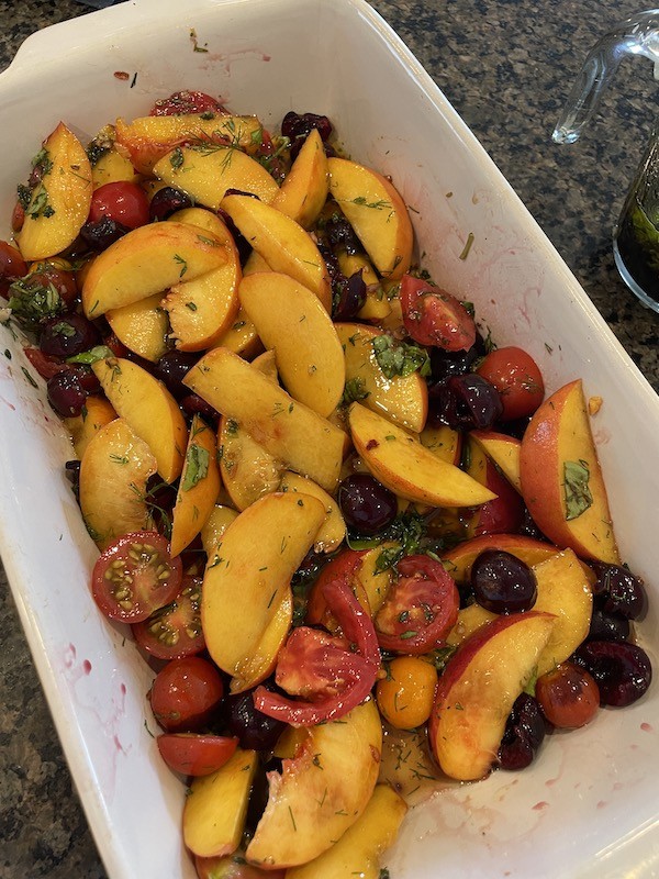 Early Fall Delight: Peach, Cherry Tomato Salad Wins Hearts