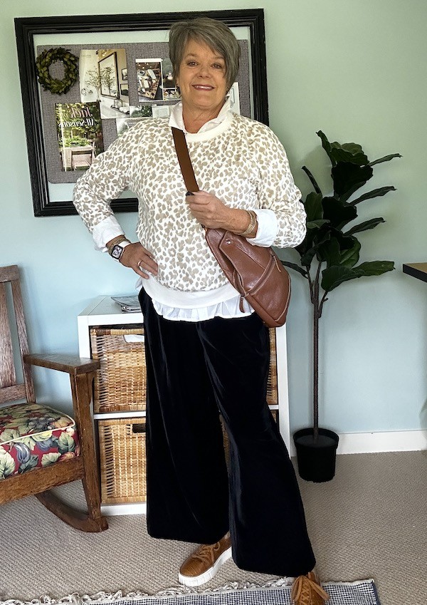 Velvet pants outlet outfit