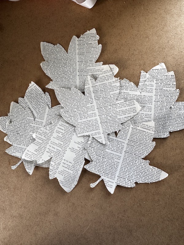 old book page leaf cutouts
