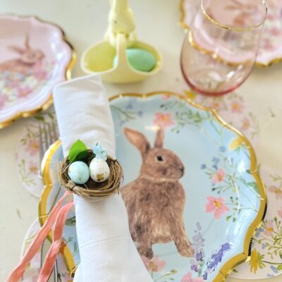 DIY Easter nest napkin rings